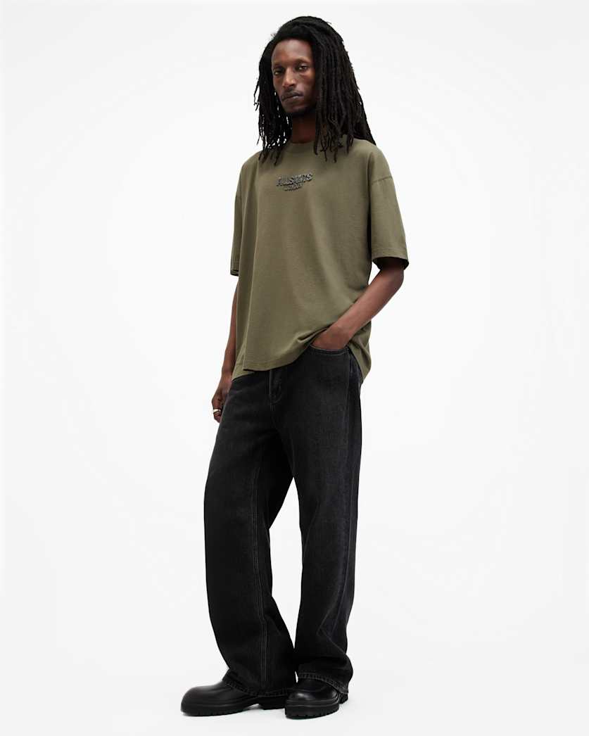 Bones Textured Logo Oversized T-Shirt