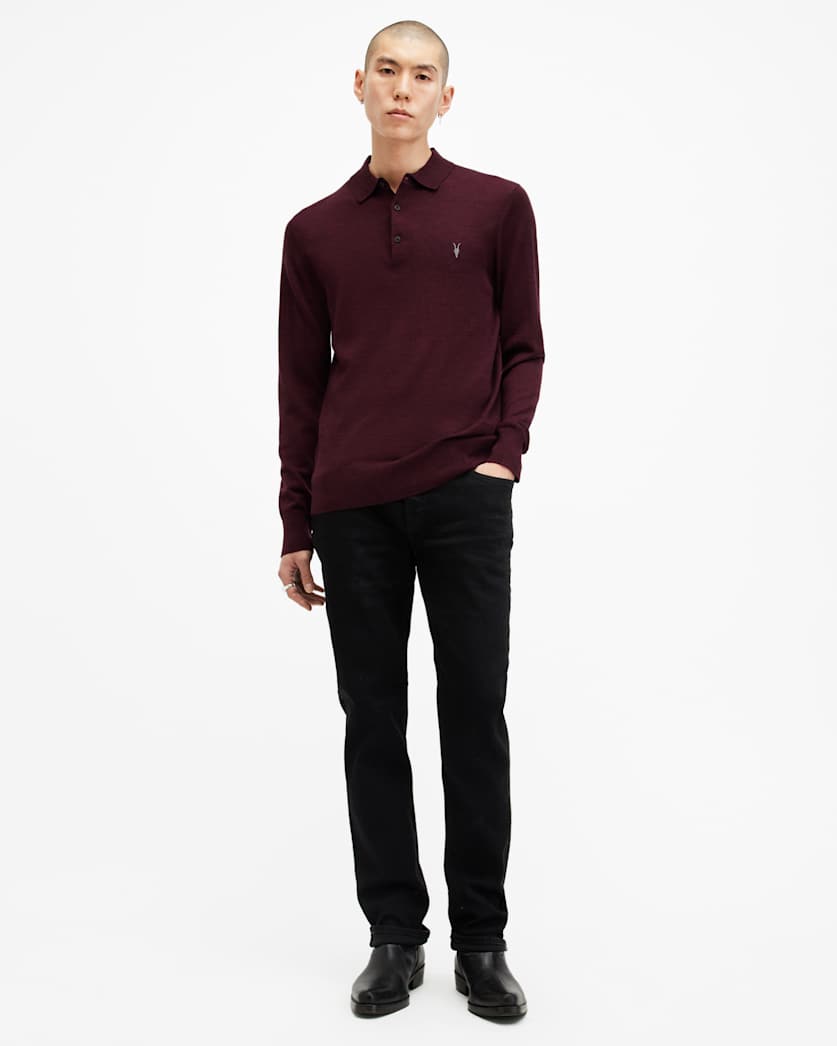 Mode Merino Long Sleeve Ramskull Polo Shirt