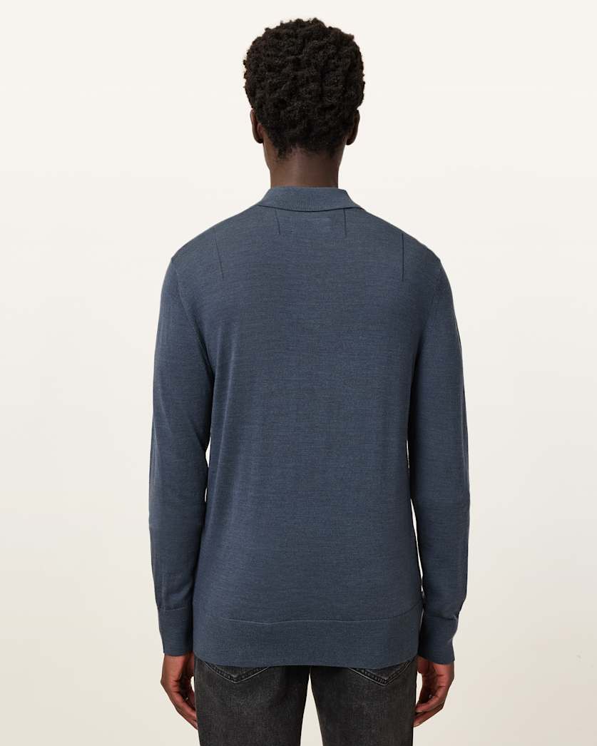 Mode Merino Long Sleeve Ramskull Polo Shirt