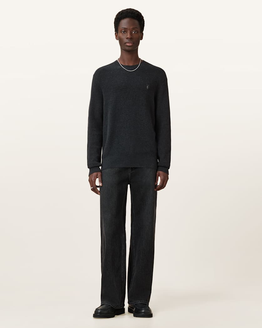 Aspen Waffle Texture Crew Neck Ramskull Jumper