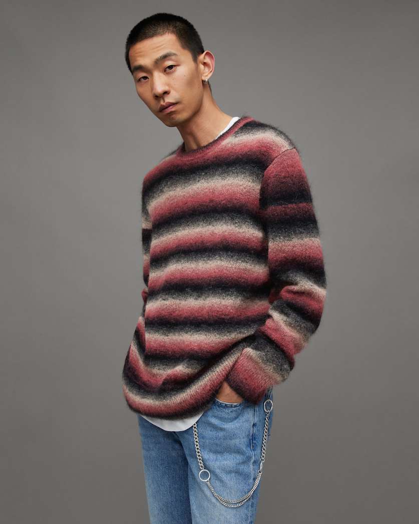 Aurora Fluffy Striped Relaxed Fit Jumper