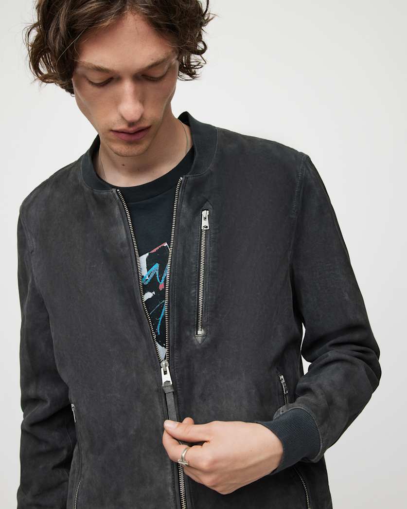 Troy Suede Bomber Jacket