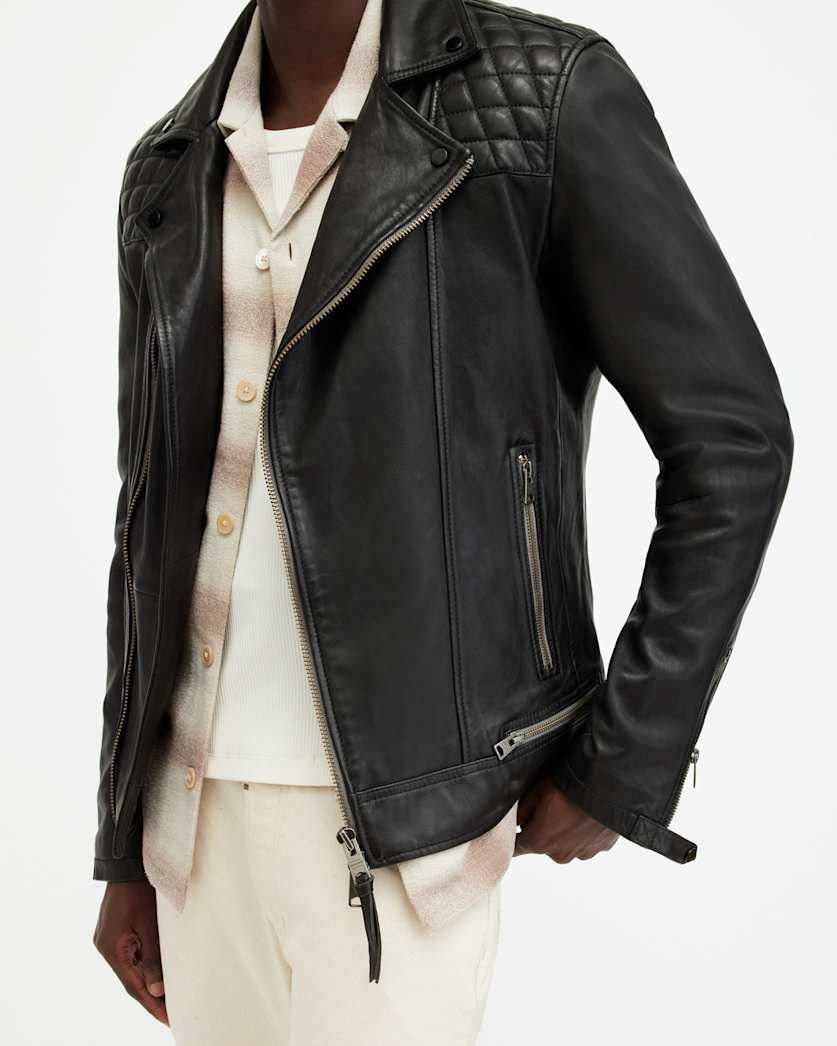 Conroy Textured Leather Biker Jacket