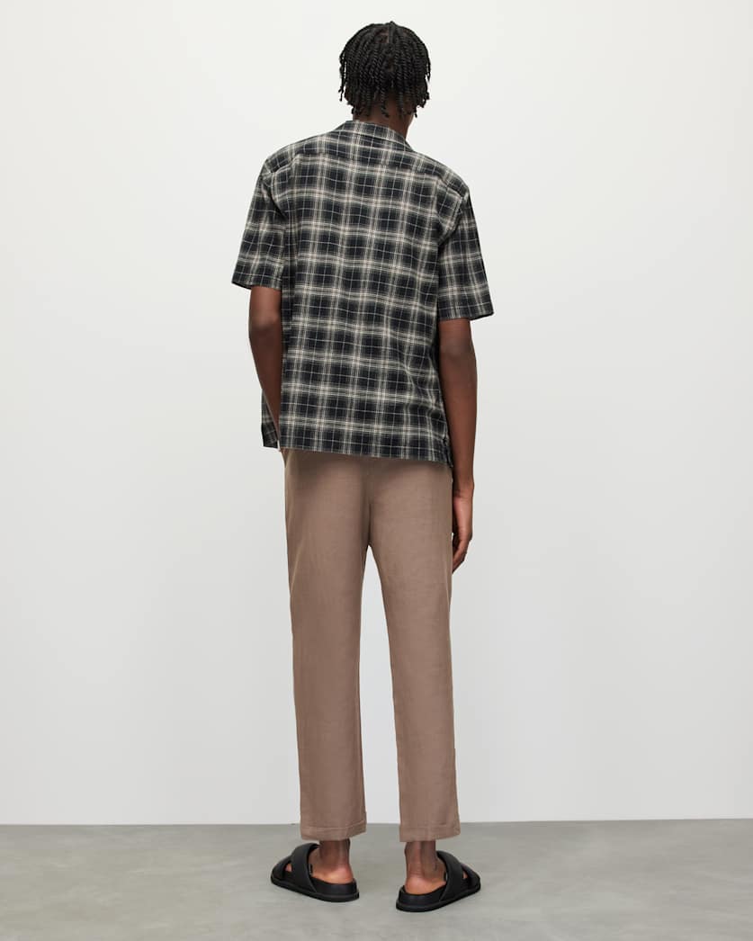 Envira Linen Blend Cropped Trousers