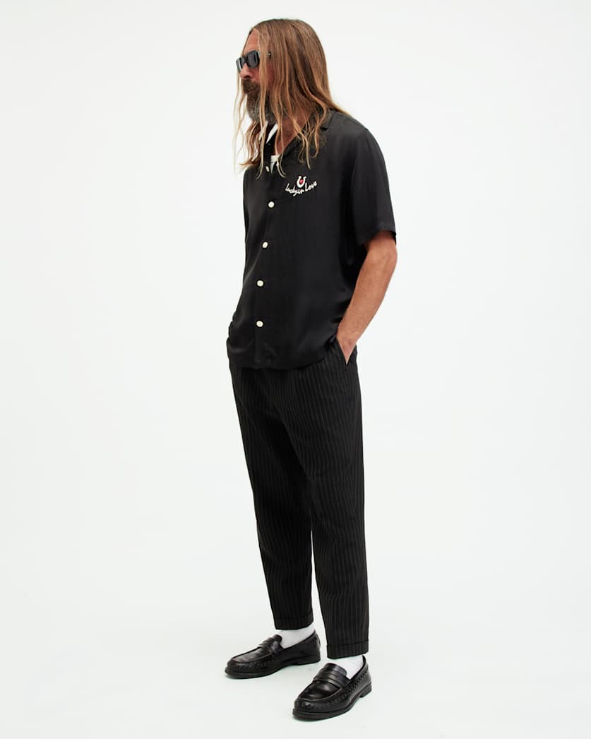 Dice Tallis Slim Fit Cropped Trousers