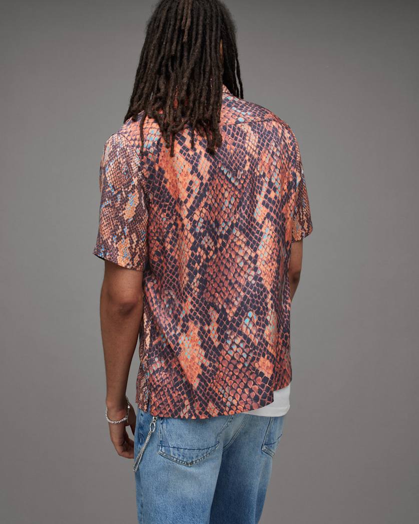 Rattle Snake Print Short Sleeve Shirt