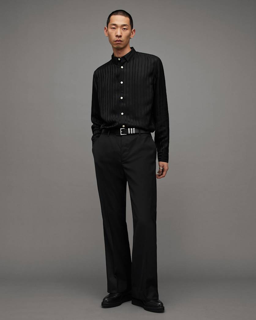Auriga Jacquard Stripe High Shine Shirt