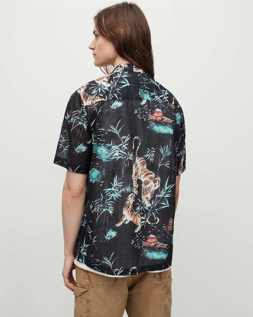 Tagise Tiger Print Short Sleeve Shirt
