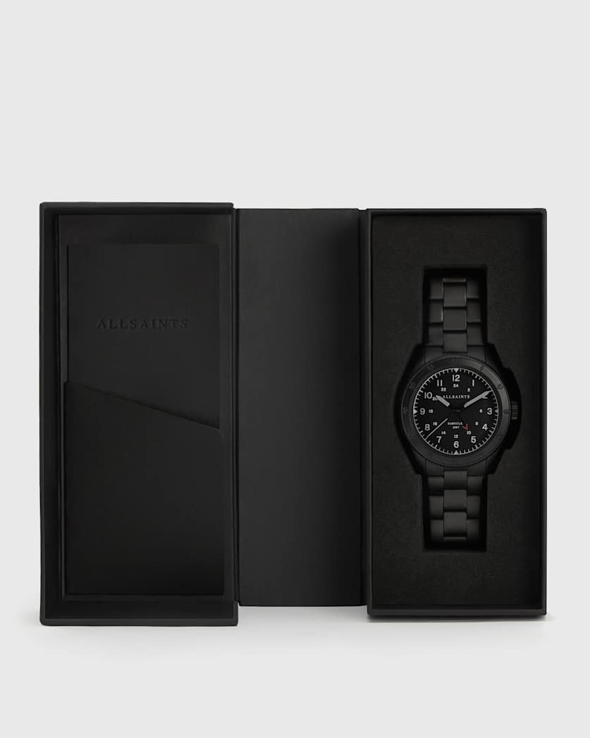 Subtitled GMT V Matte Black Stainless steel Watch