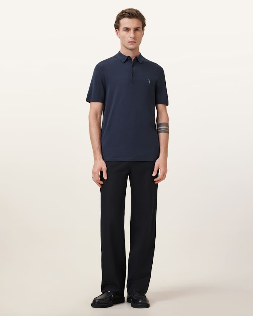 Mode Merino Short Sleeve Ramskull Polo Shirt
