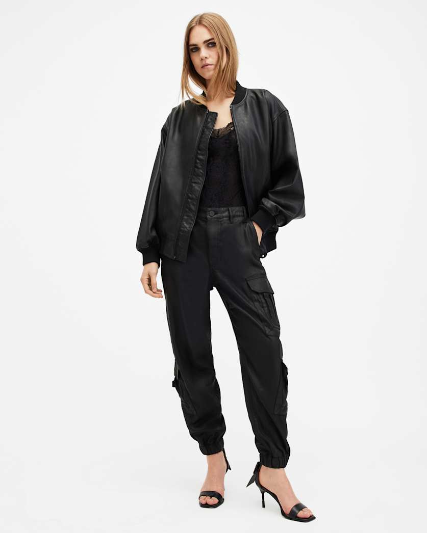 Himari Coated Relaxed Fit Cargo Trousers