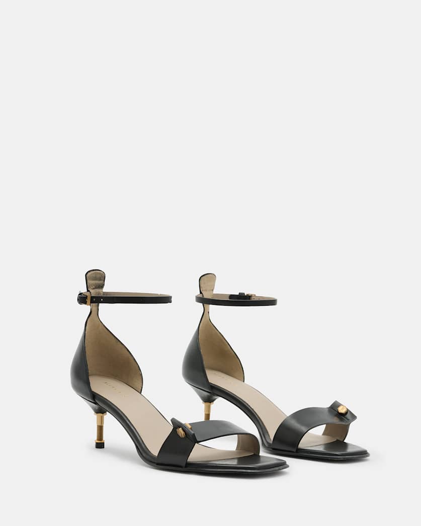 Gloria Screw Heeled Leather Sandals