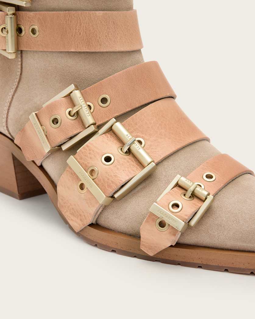 Jane Buckle Pointed Leather Boots