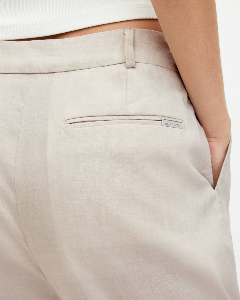 Whitney Linen Blend Straight Leg Trousers