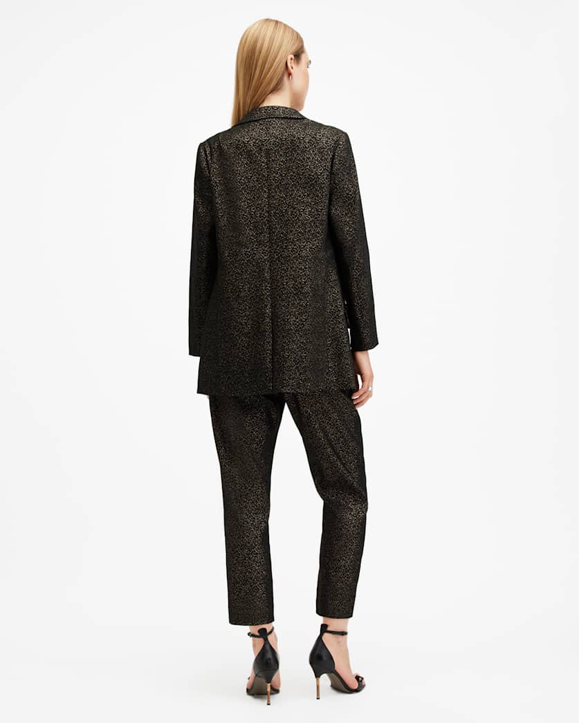 Aleida Leopard Jacquard Shimmer Trousers