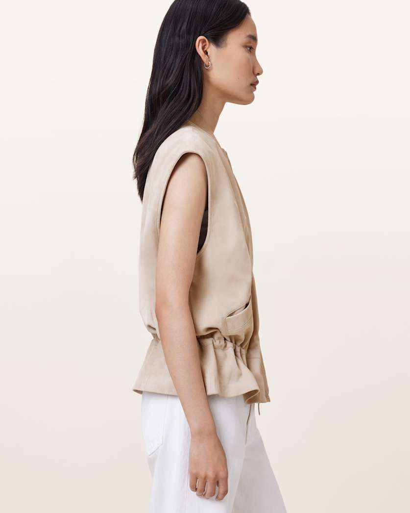 Sofi Relaxed Fit Leather Gilet
