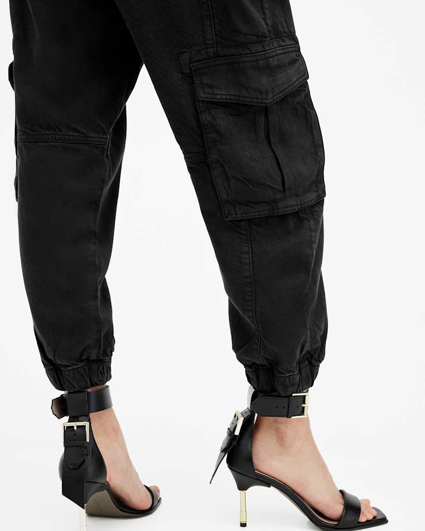 Frieda Tapered Denim Cargo Trousers