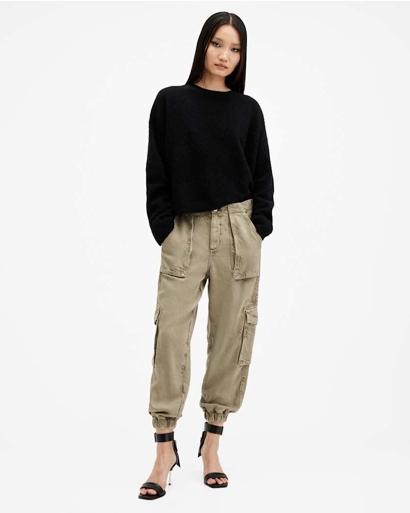 Frieda Tapered Denim Cargo Trousers