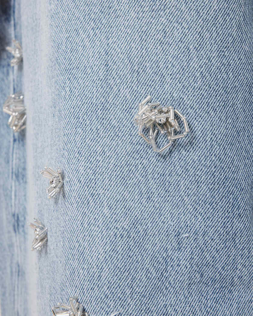 Blake Embellished Wide Leg Denim Jeans