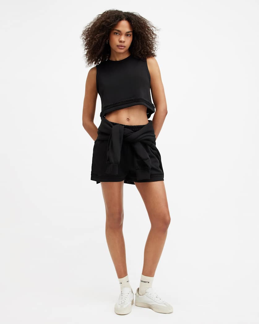 Ewelina Crochet Trim Cropped Tank Top