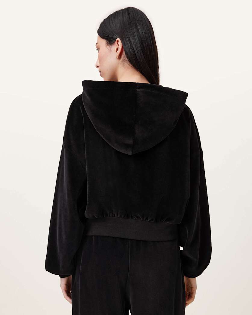 Vinny Relaxed Fit Zip Up Velvet Hoodie