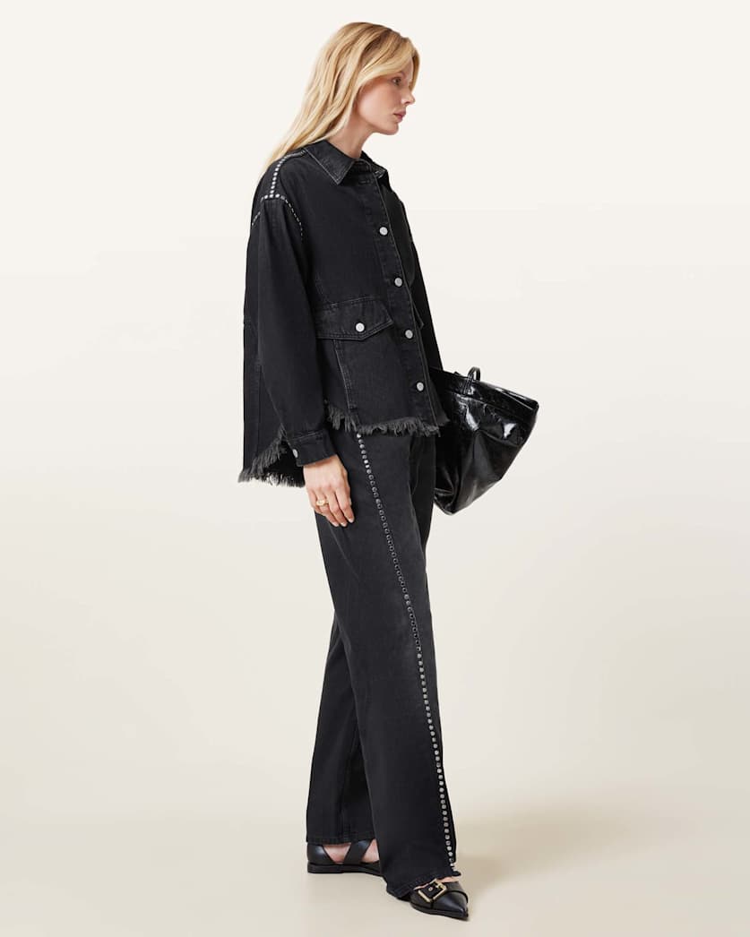 Hettie Studded Oversized Denim Shacket