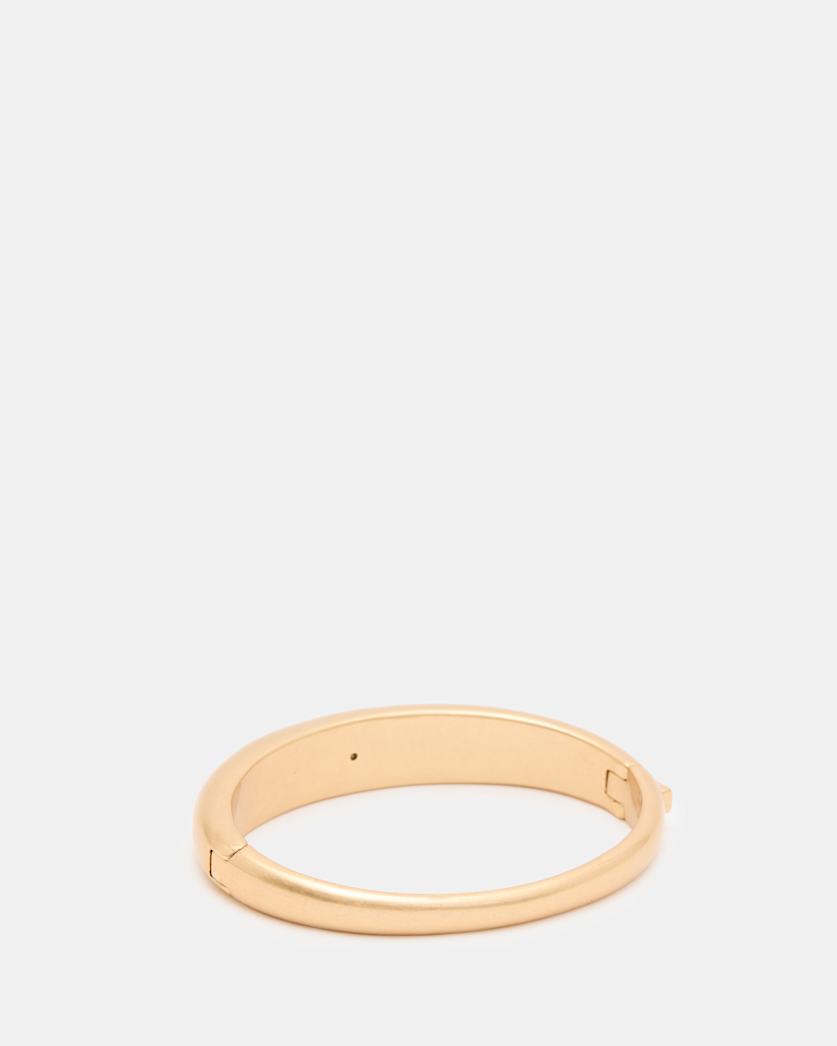 Fern Engraved Logo Hinged Bangle Bracelet