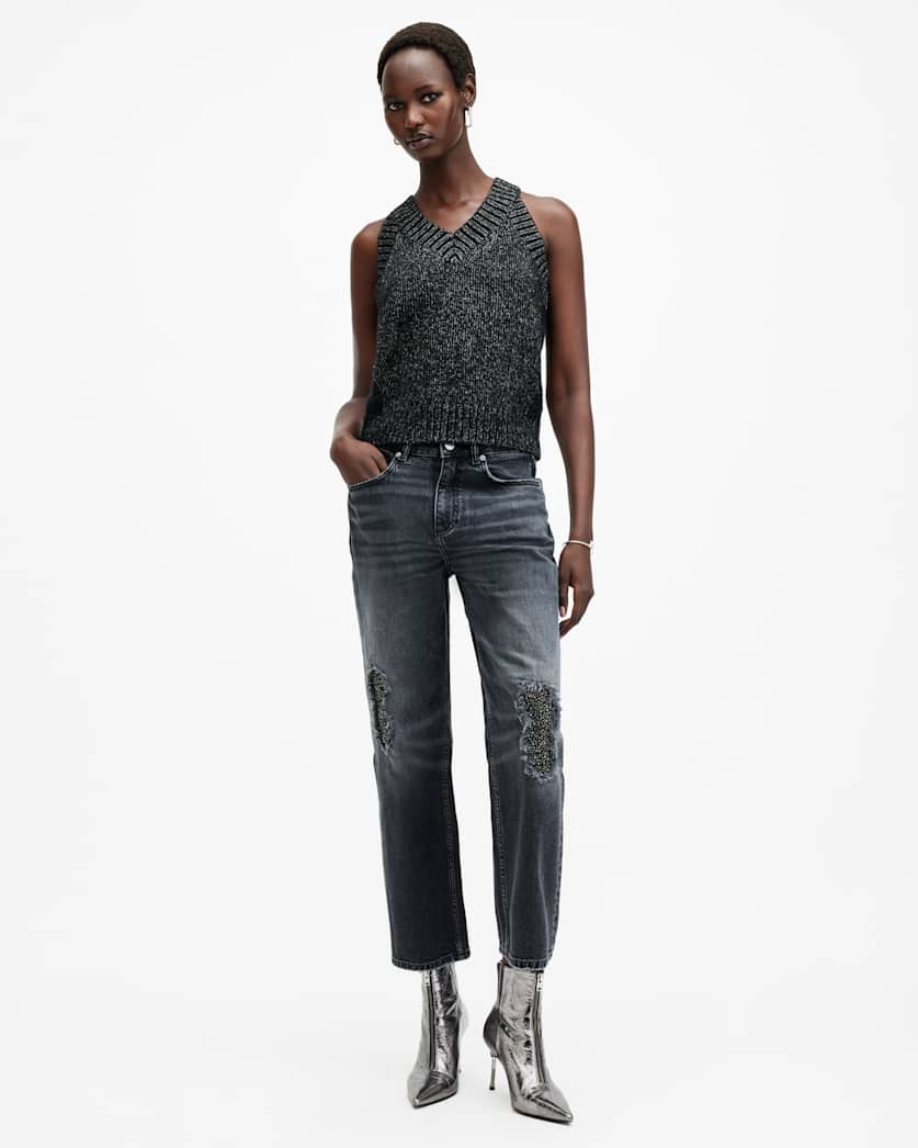 Sabrina Metallic Relaxed Fit Tank Top