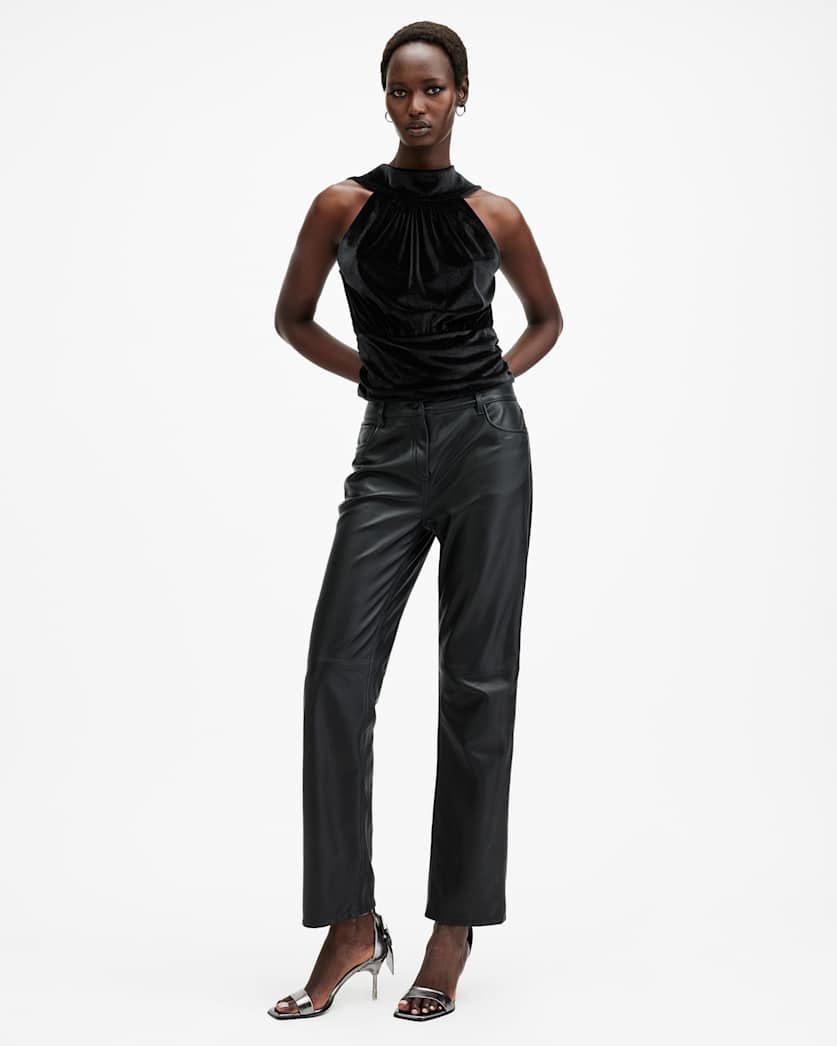 Bellatrix High Neck Velvet Top
