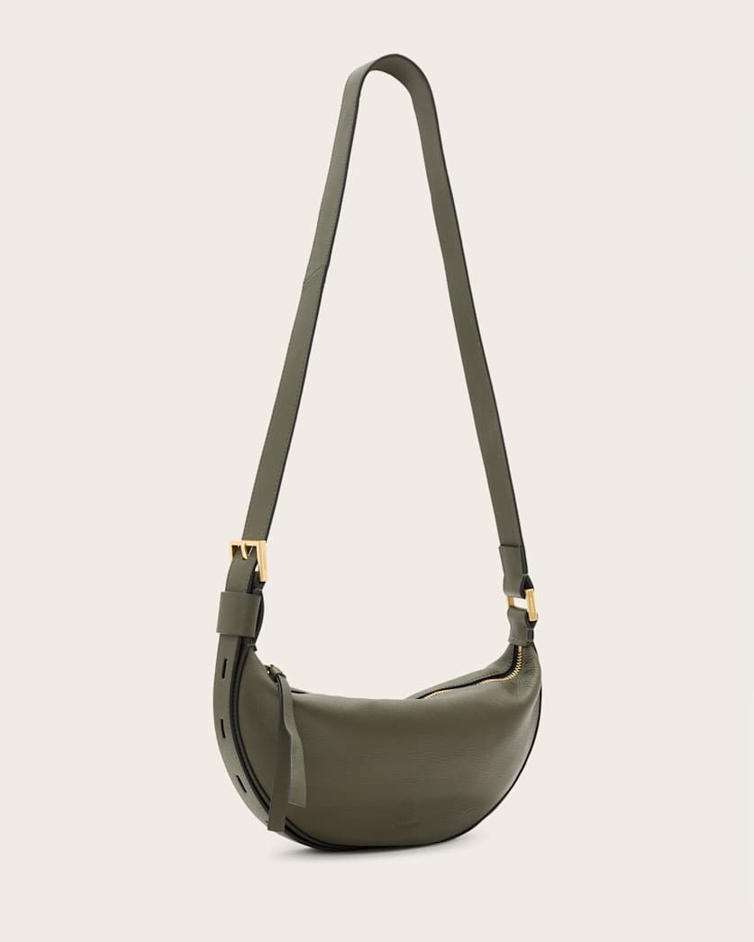 Half Moon Leather Crossbody Bag