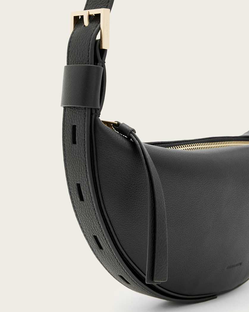 Half Moon Leather Crossbody Bag