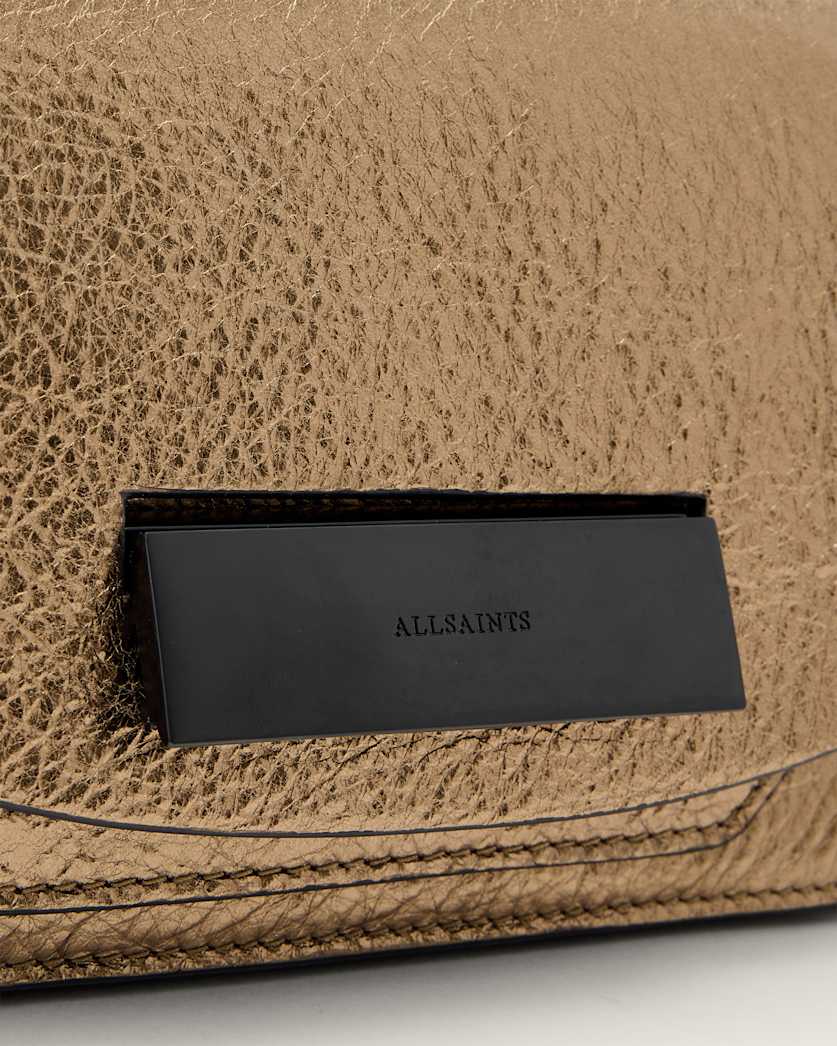 Etta Metallic Leather Clutch Bag