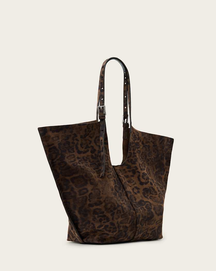 Ara Leopard Print Suede Tote Bag