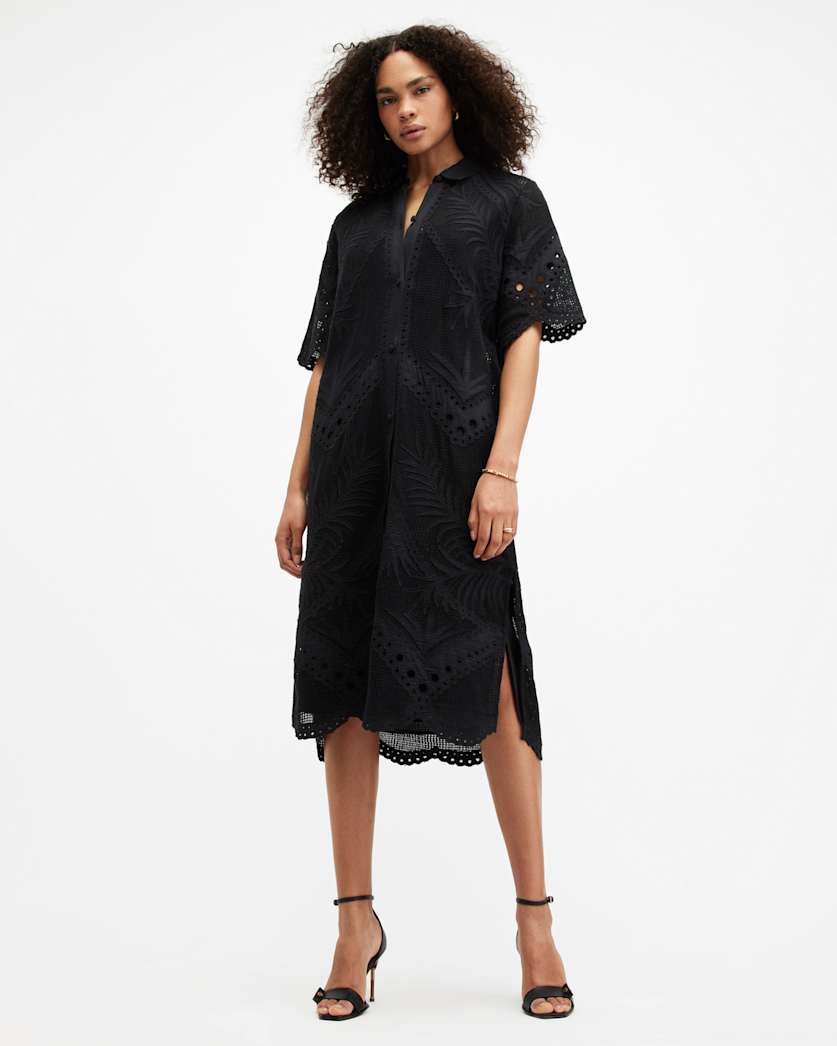 Meria Broderie Midi Dress