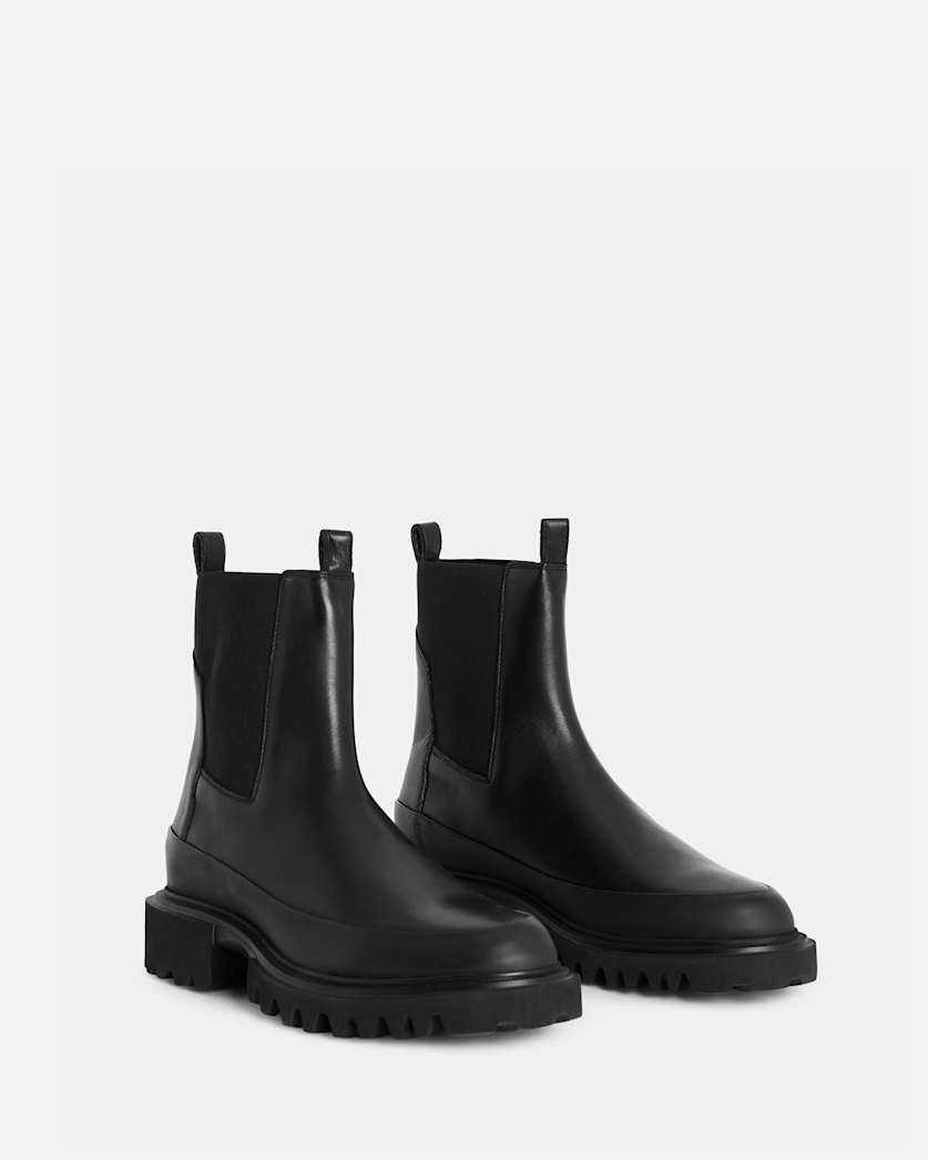 Harlee Chunky Leather Slip On Boots