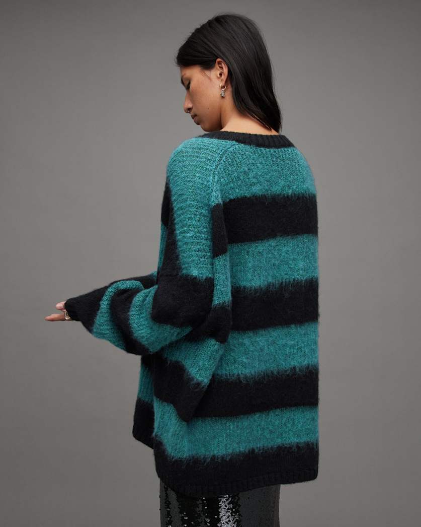 Lou Sparkle V-Neck Striped Sweater