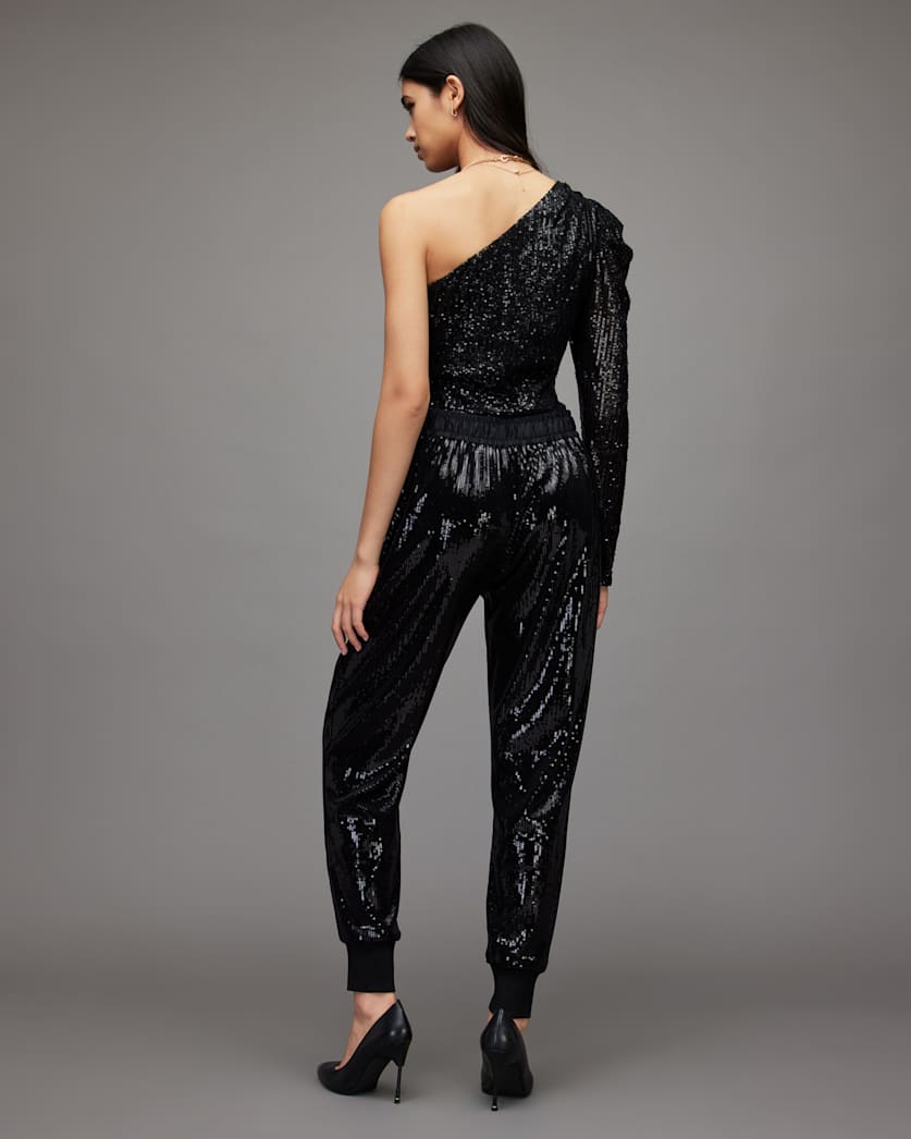 Soraya High-Rise Relaxed Sequin Trousers