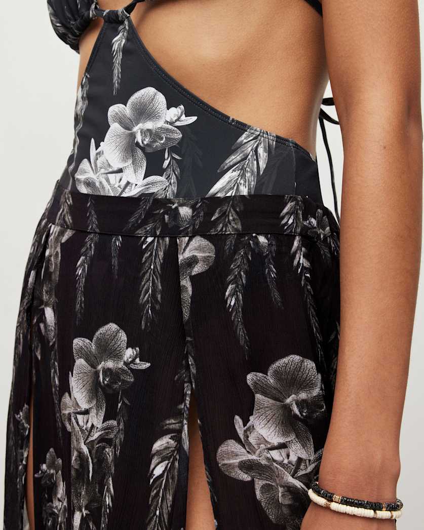 Cari Mia Sarong Front Split Floral Maxi Skirt