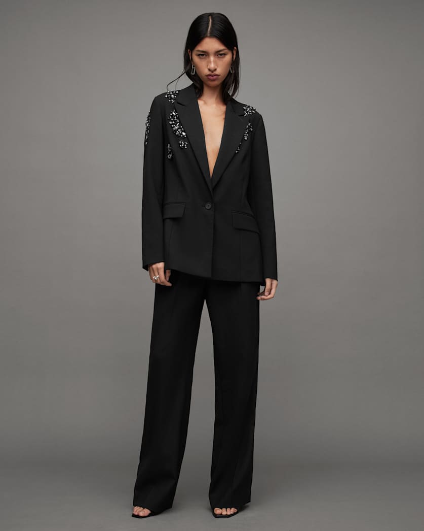 Atlas Bead Embellished Blazer