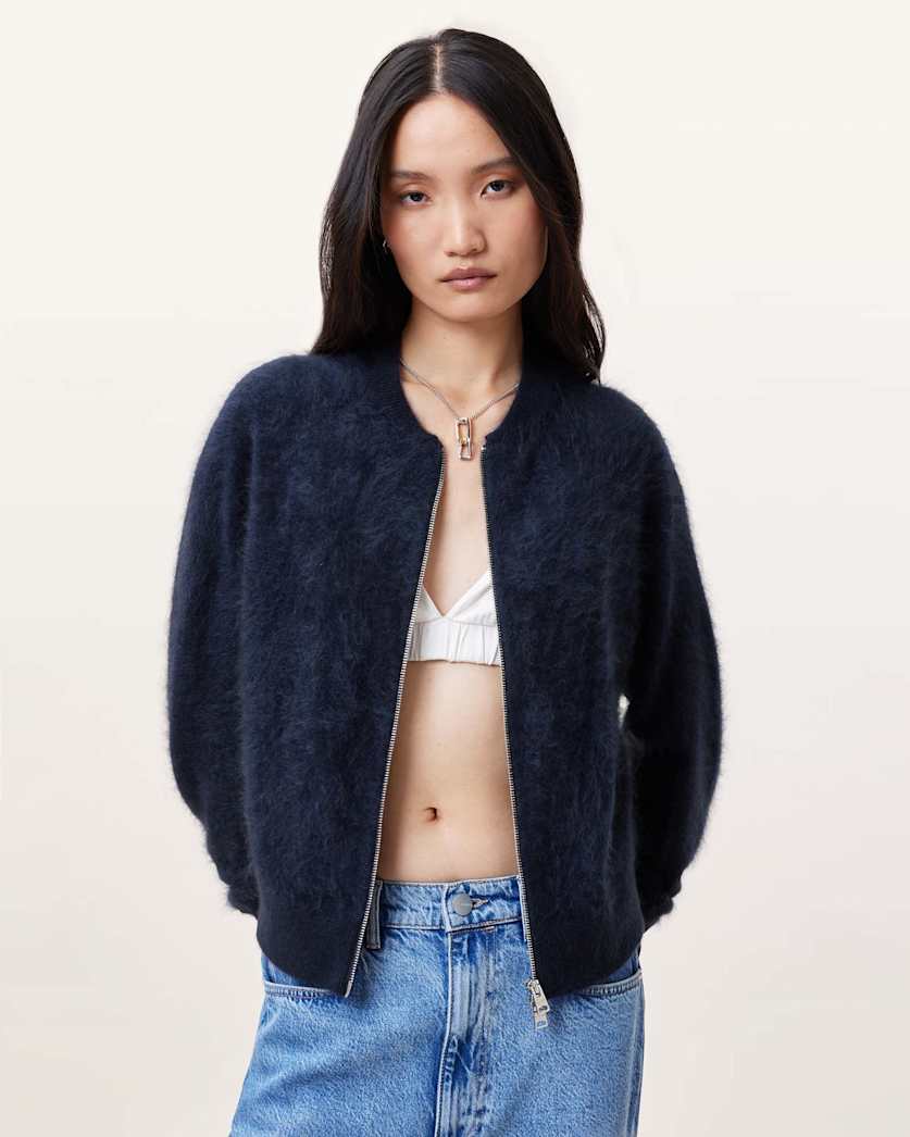 Rebel Zip Up Cashmere Cardigan