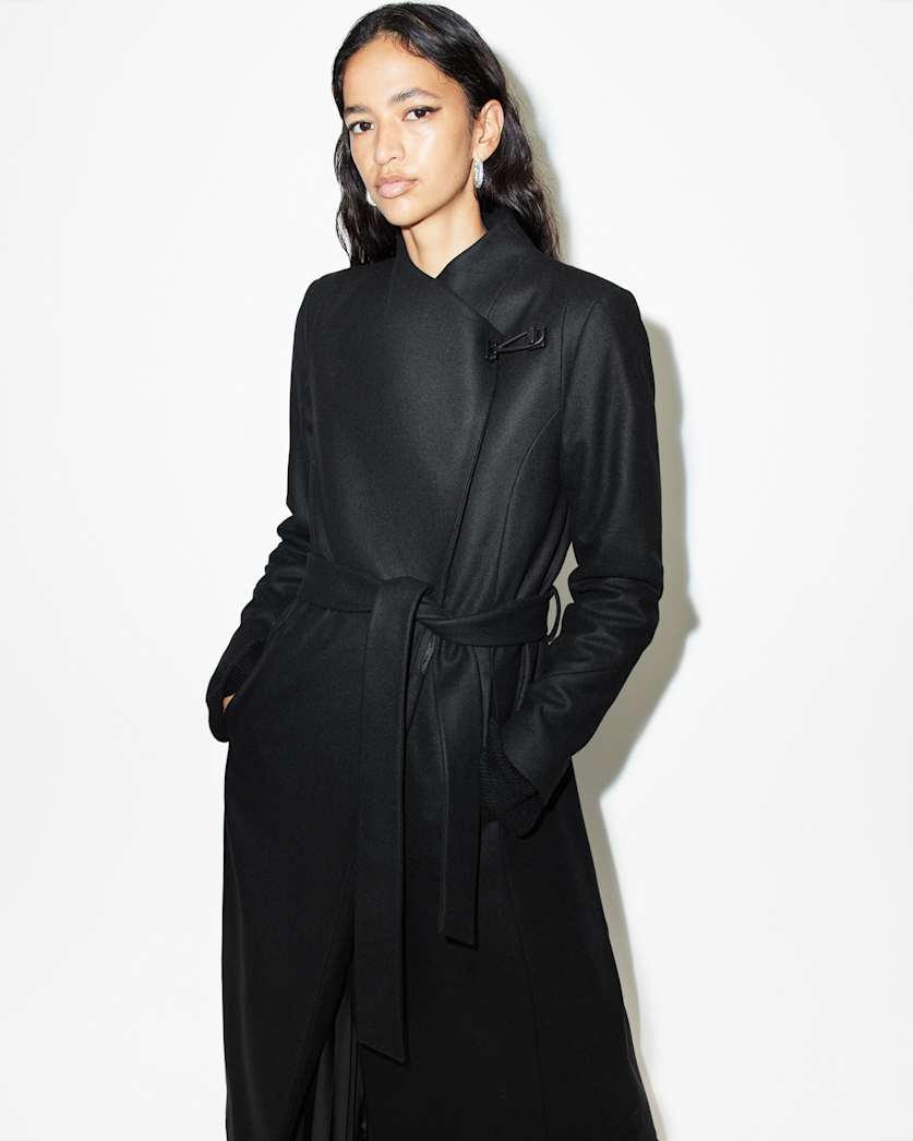 Riley Wrap Around Belted Long Line Coat