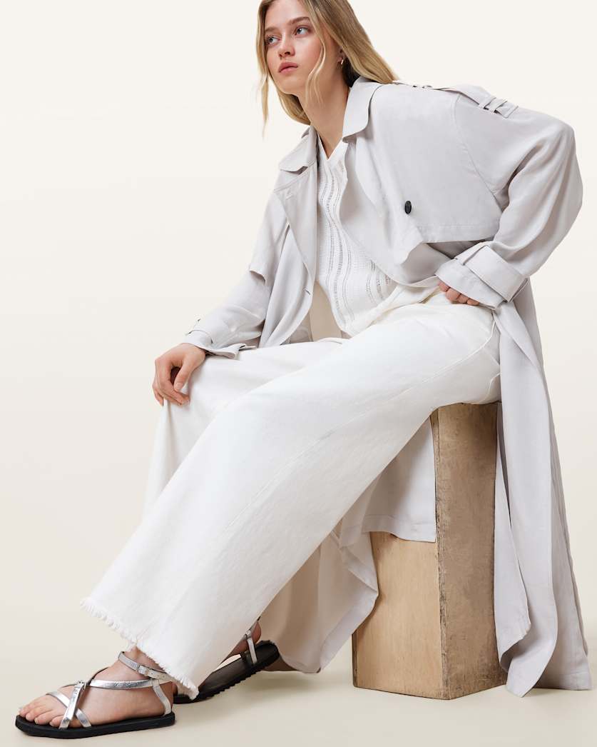 Aki Crossover Wide Leg Denim Jeans