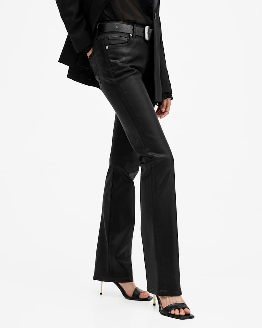 Haldan Slim Bootcut Coated Denim Jeans