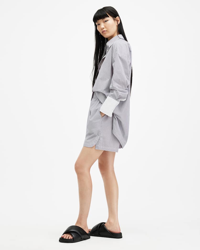 Karina Relaxed Fit Pinstripe Shorts