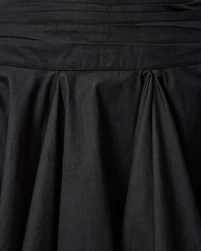 Tulip Black Cotton Mini Skirt