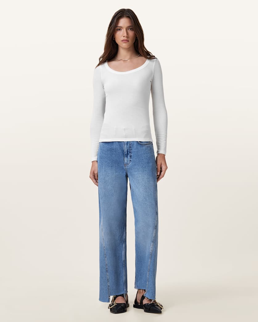 Rina Long Sleeve Scoop Neck T-Shirt