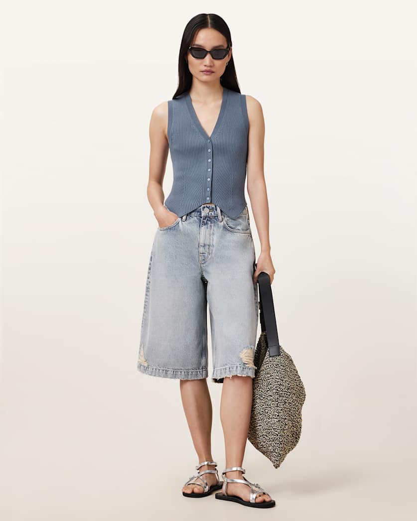Cruz Ribbed Knitted Waistcoat