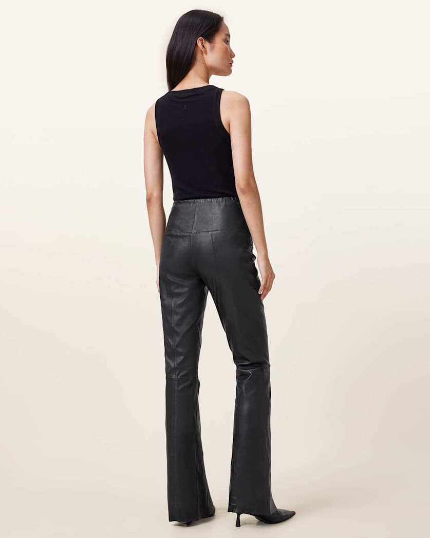 Cora High-Rise Leather Flared Leggings
