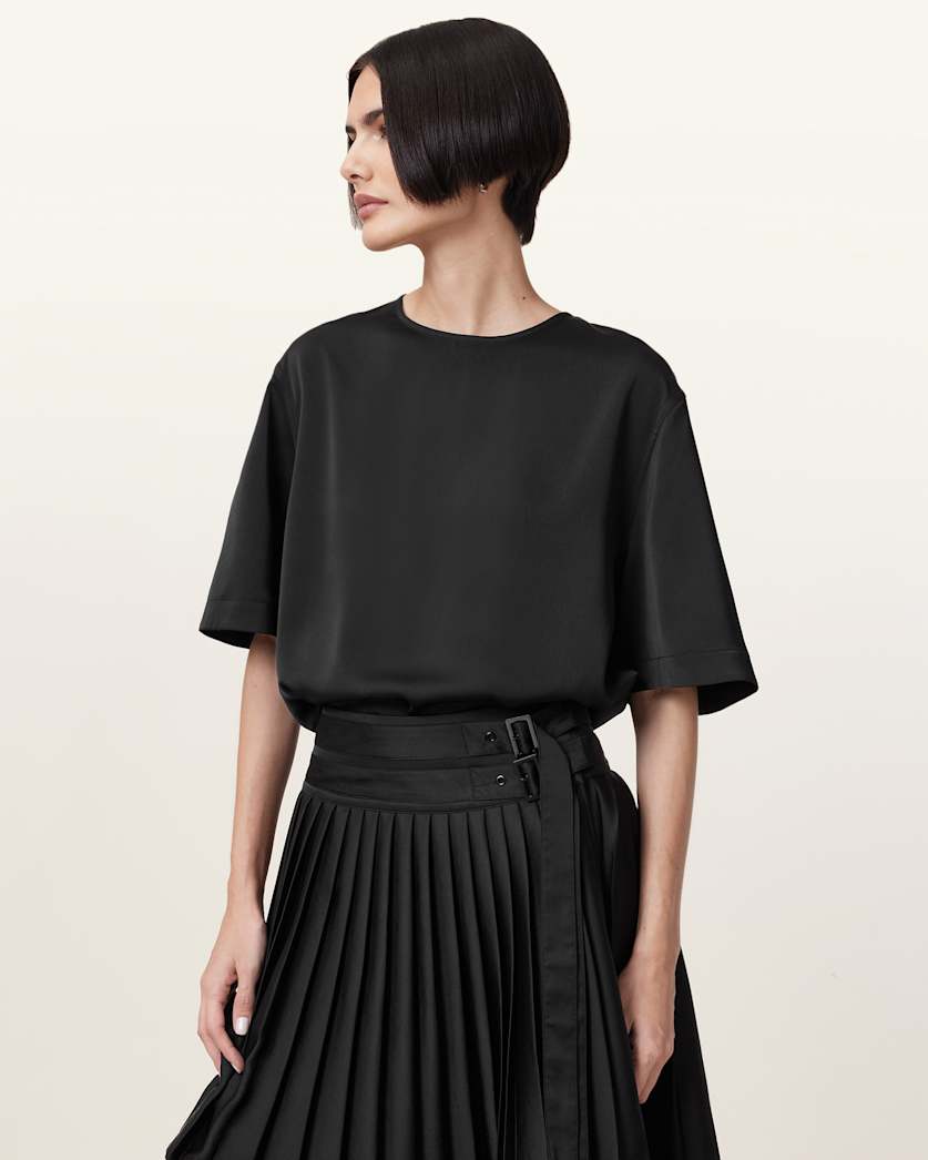 Amelie Satin Relaxed Fit T-Shirt