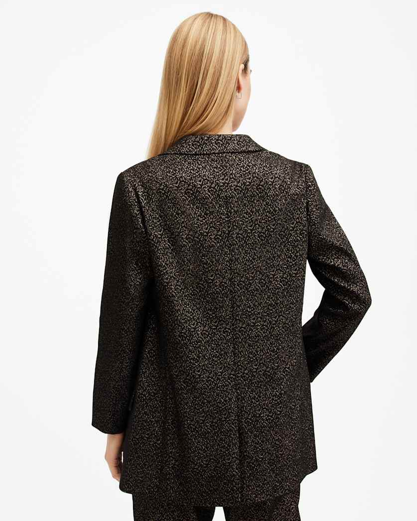 Aleida Leopard Print Shimmer Blazer